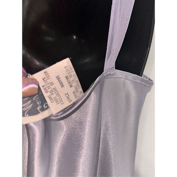 RARE Vintage Vtg California Miss full slip Cami-dress size medium purplish grey - Picture 5 of 6